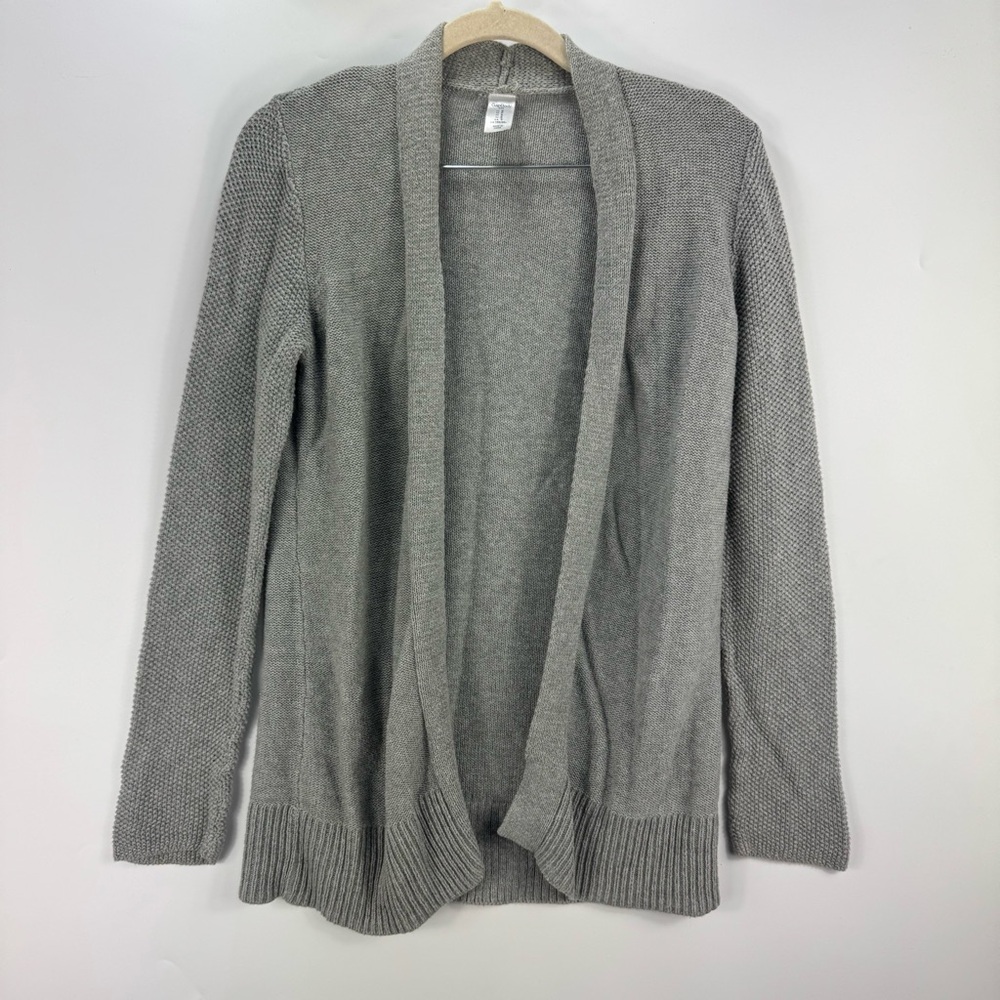 GAP Body Women's Gray Open Front Knit Sweater Cardigan Size Small